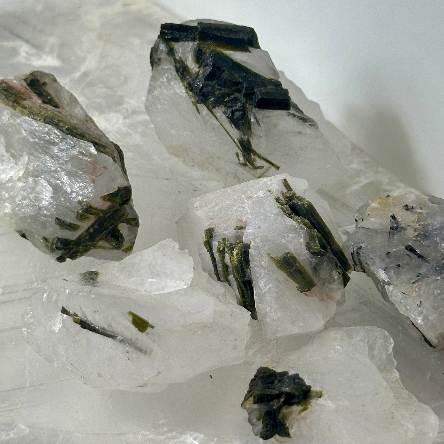 Quartz & Green Tourmaline Raws