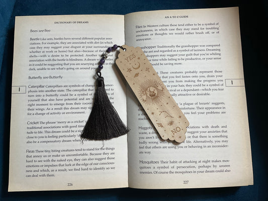 Yes & No Crystal Ball Wooden Bookmark