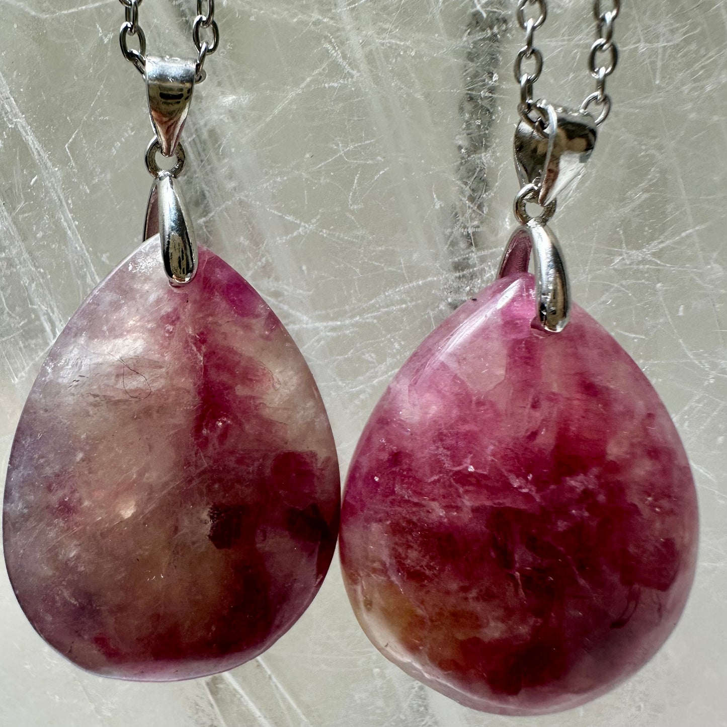 925 Pink Tourmailine Pendants 3cm