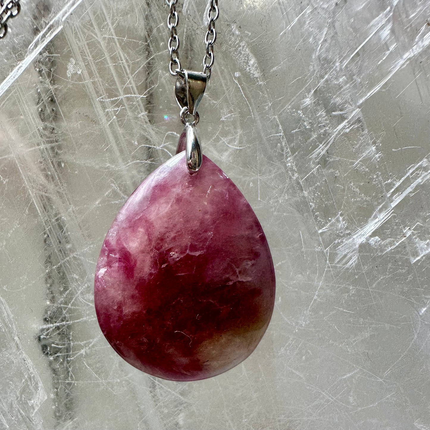 925 Pink Tourmailine Pendants 3cm