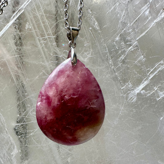 925 Pink Tourmailine Pendants 3cm