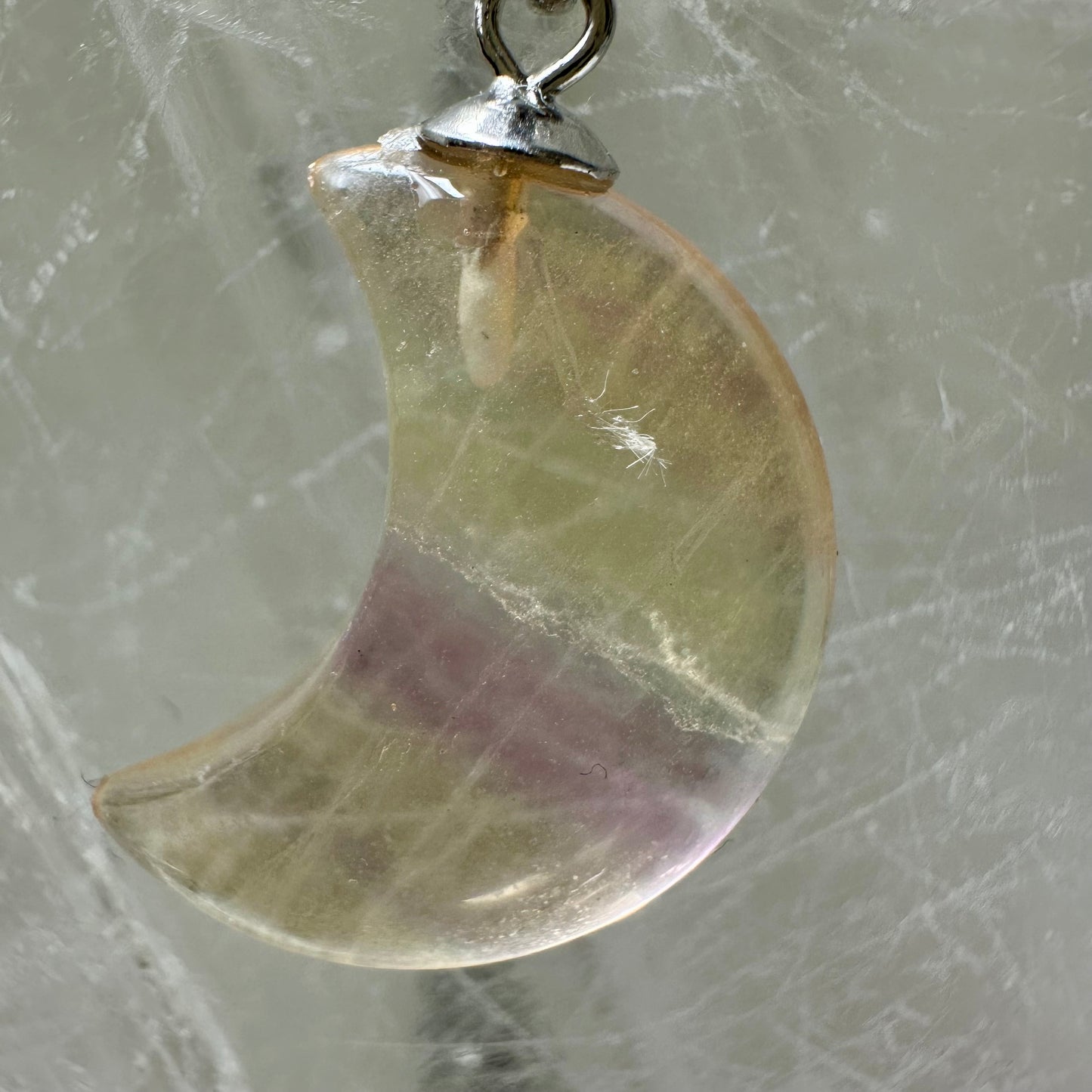 925 Florite Moon Pendant 2 cm