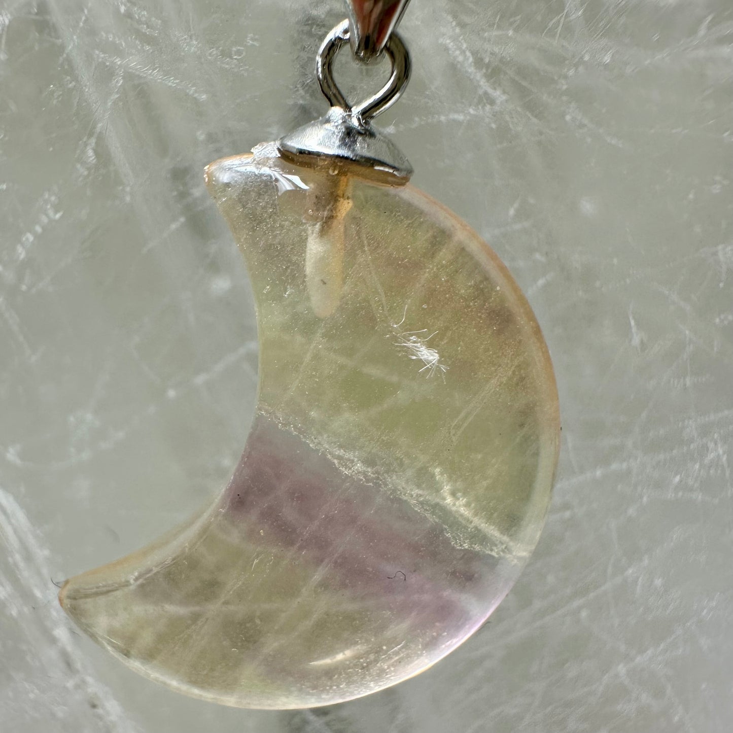 925 Florite Moon Pendant 2 cm