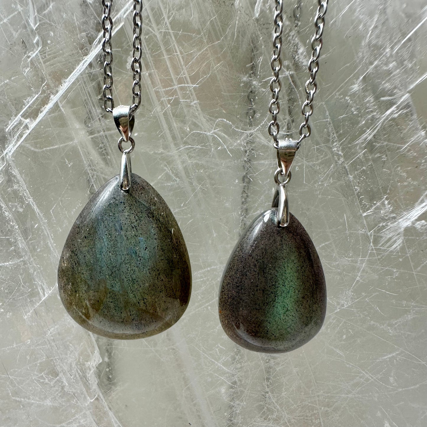 925 Labradorite Tear Duct Pendants 3cm