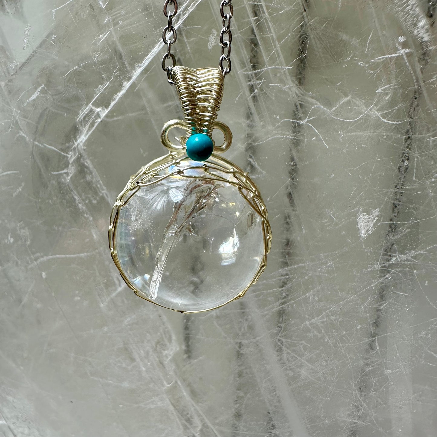 Amethyst & Quartz Stainless Steel Pendants