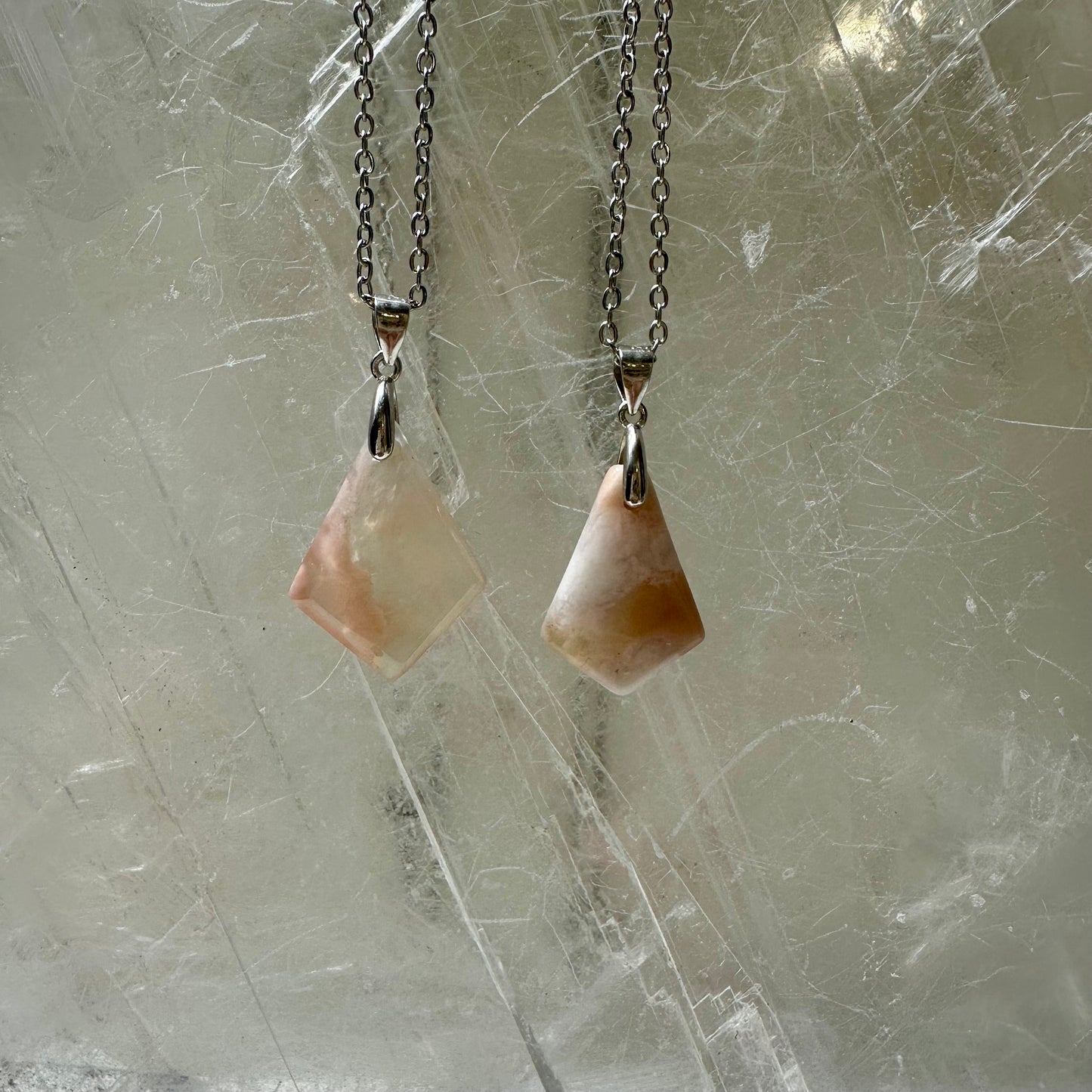 925 Flower Agate Dimond Pendents 2cm
