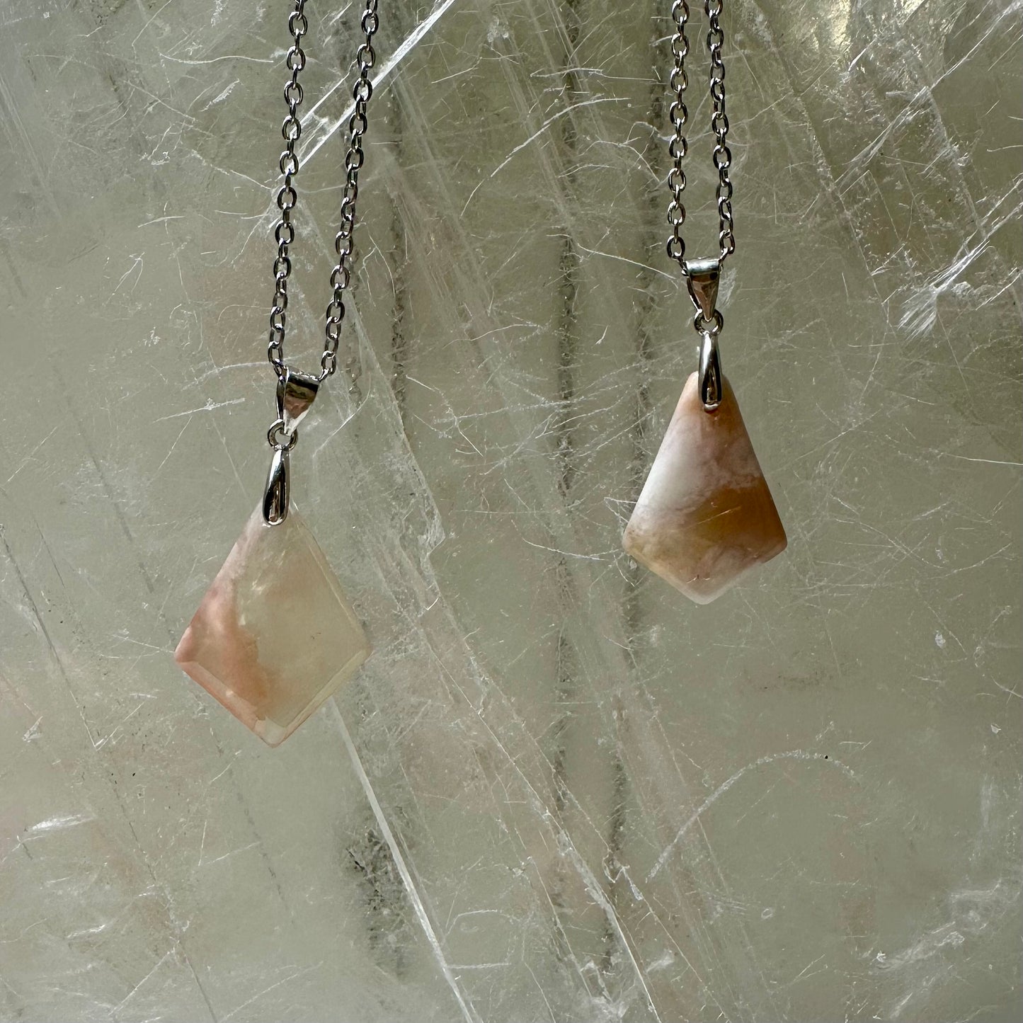 925 Flower Agate Dimond Pendents 2cm