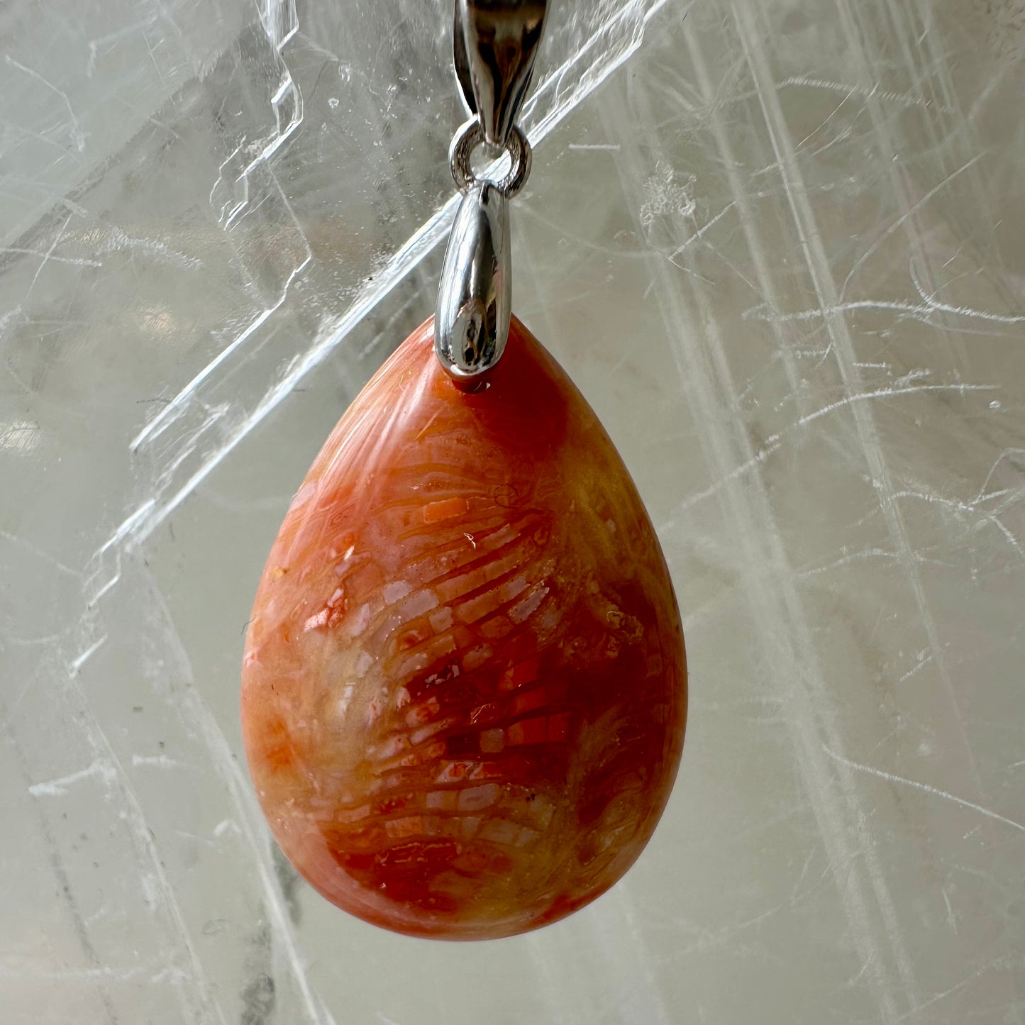 Coral 925 Tear Ducked Mini Pendant