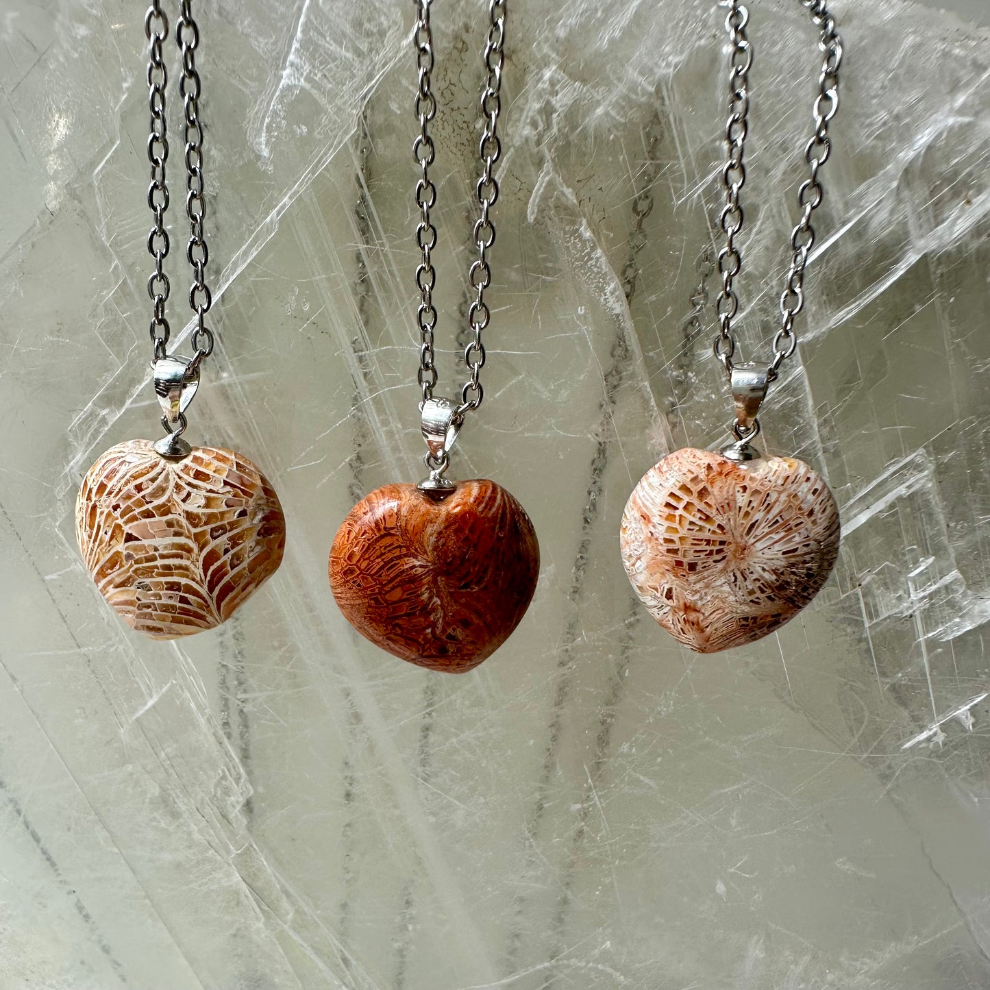 Coral 925 Heart Mini Pendants