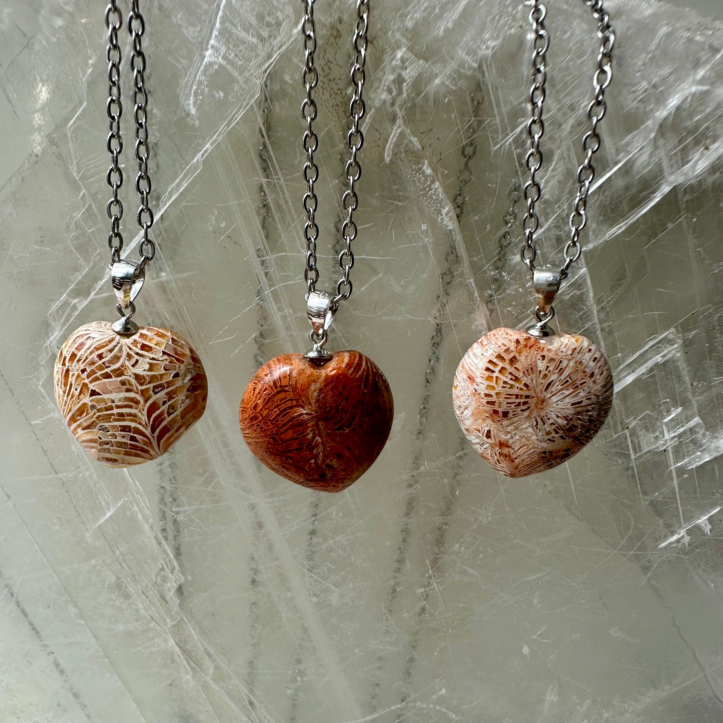 Coral 925 Heart Mini Pendants