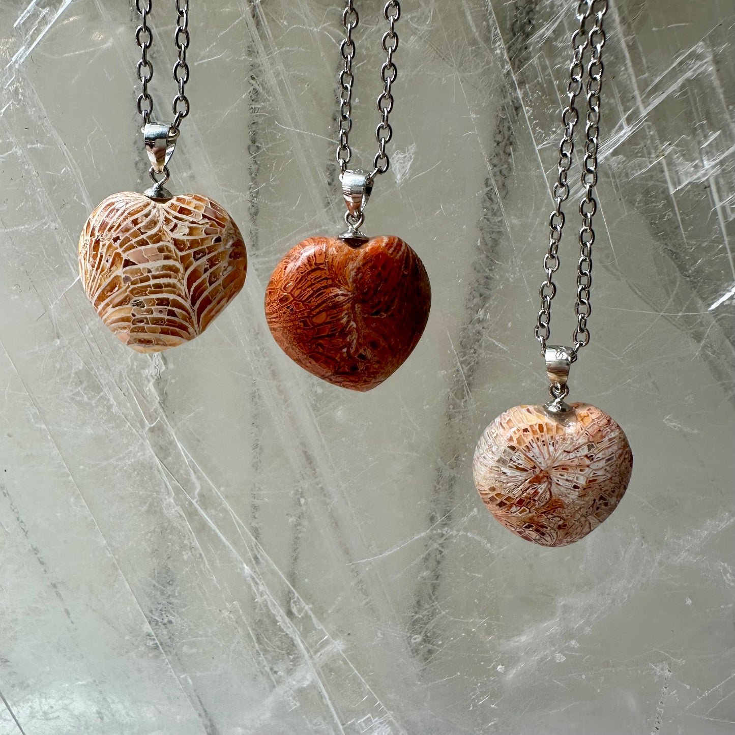 Coral 925 Heart Mini Pendants