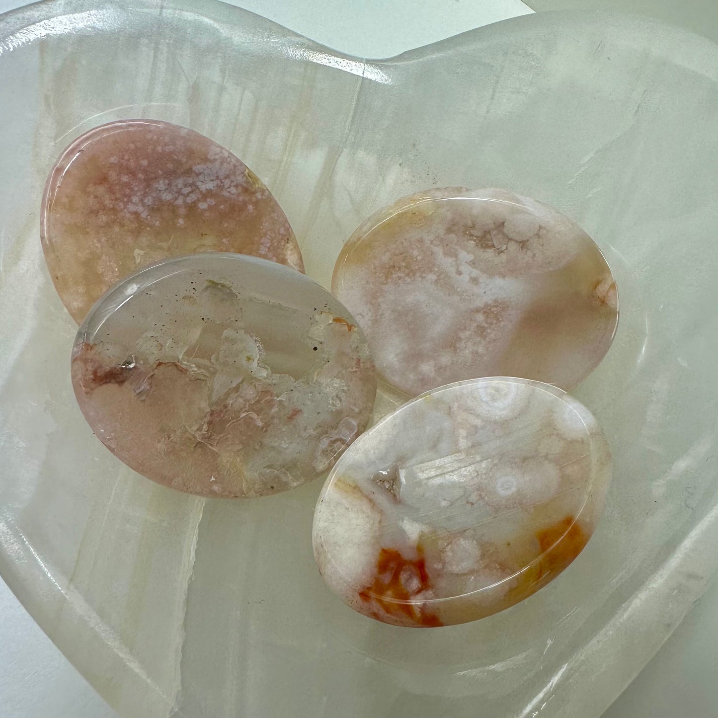 Flower Agate Worry Stones