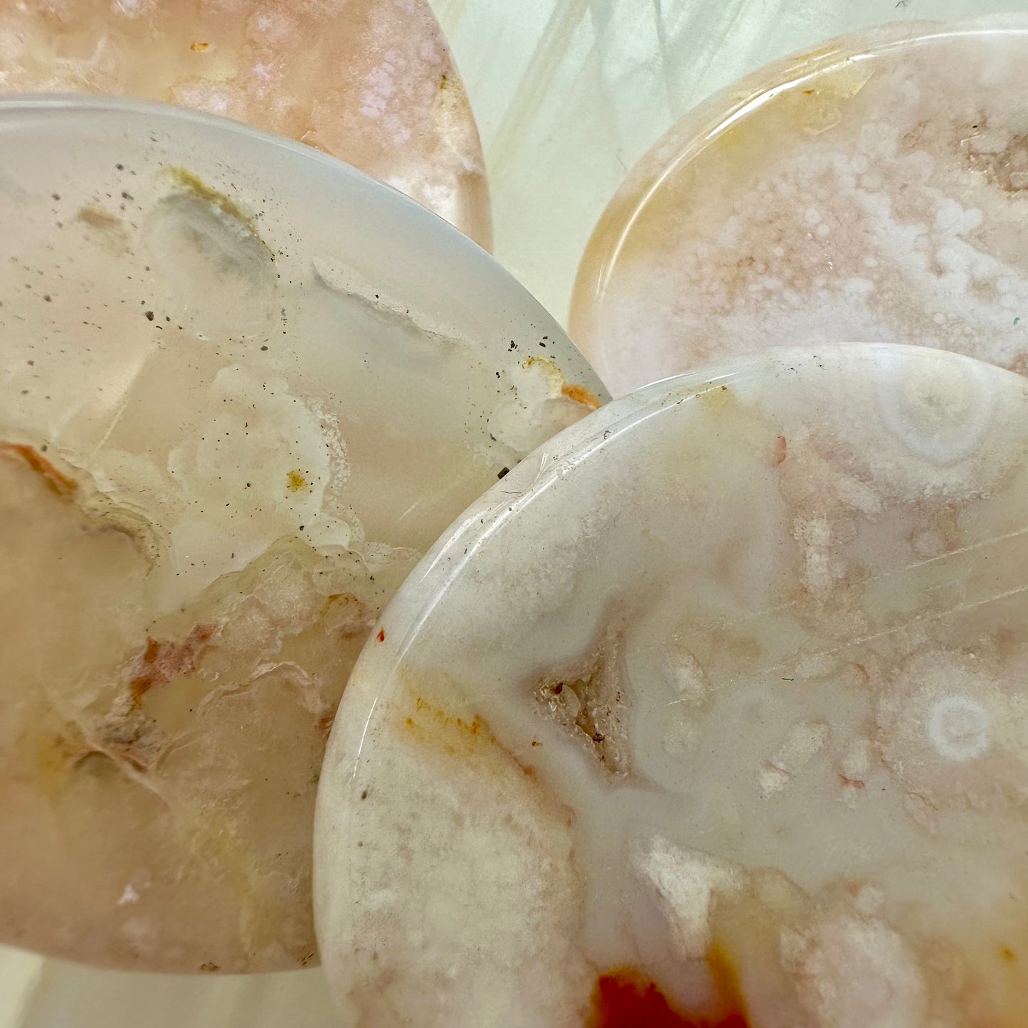 Flower Agate Worry Stones