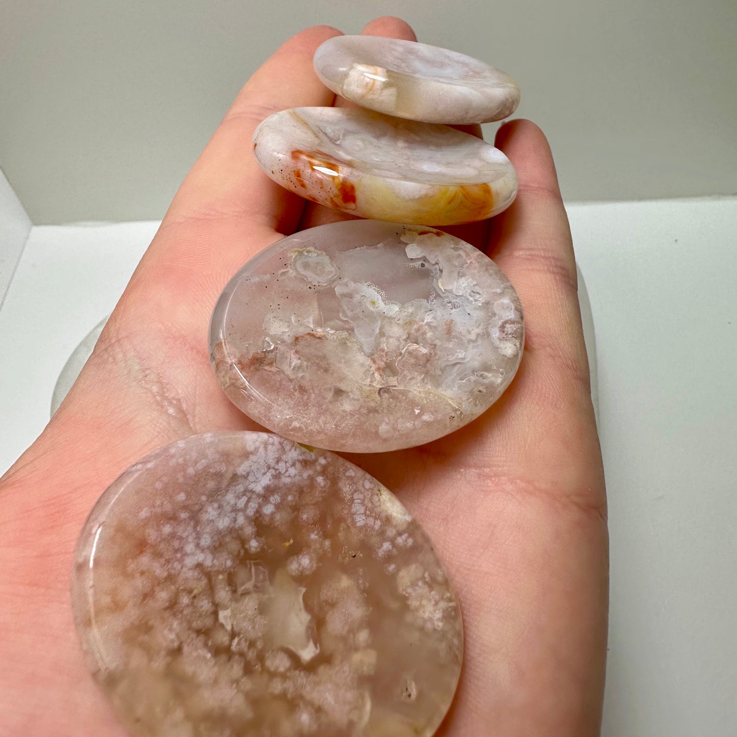 Flower Agate Worry Stones