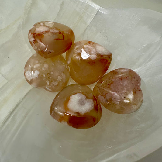 Flower Agate Hearts
