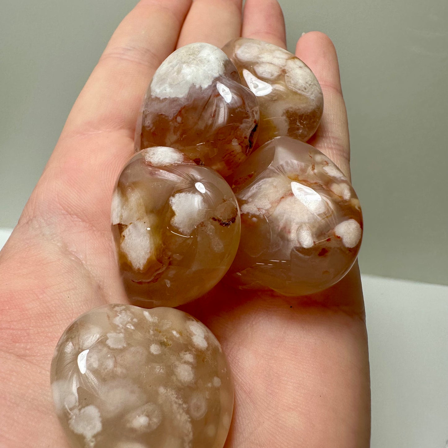 Flower Agate Hearts