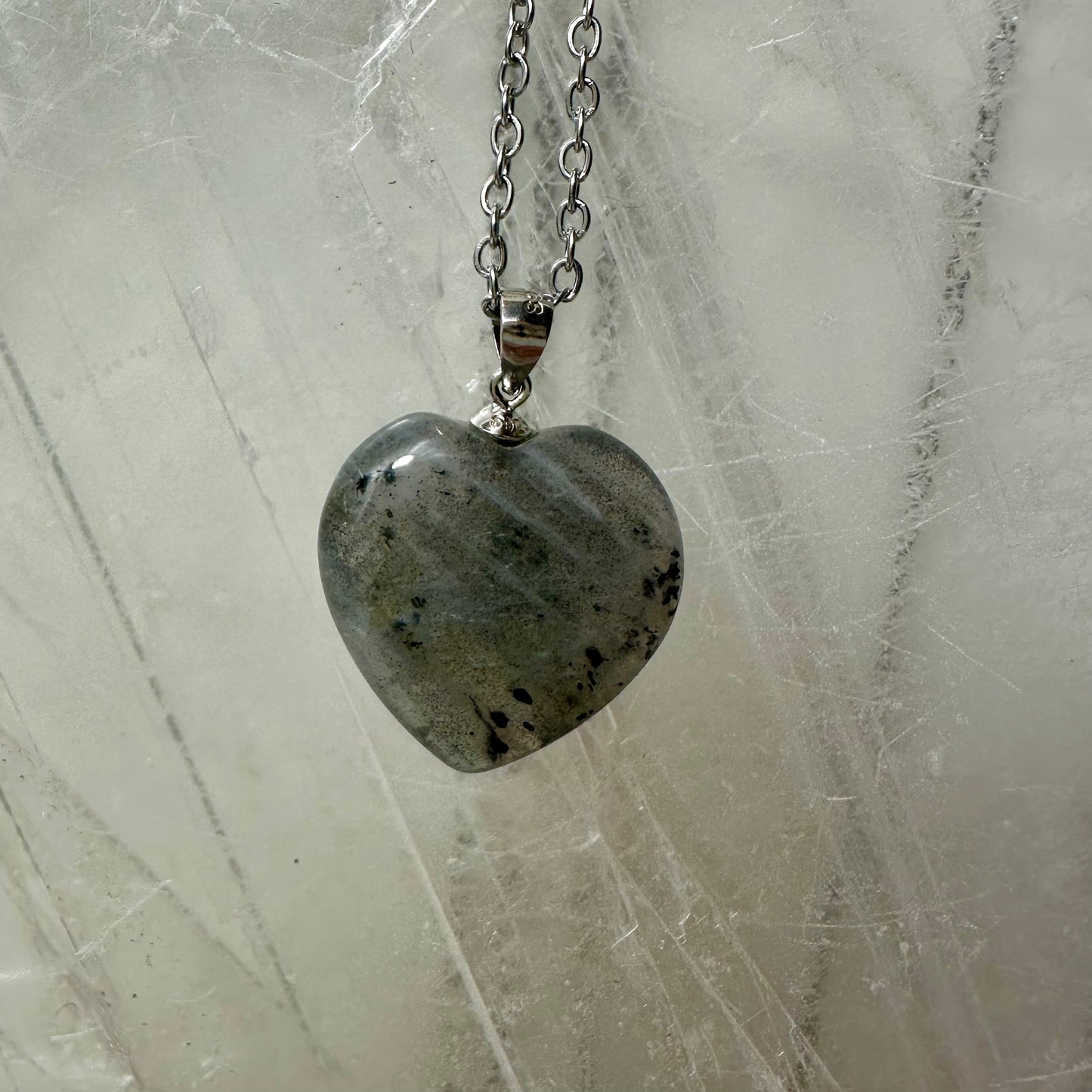Labradorite 925 Heart Mini Pendants
