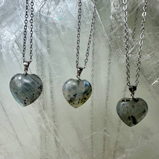 Labradorite 925 Heart Mini Pendants