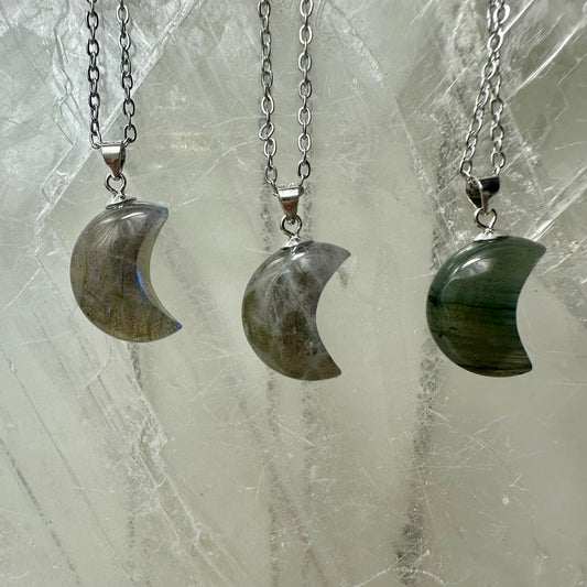 Labradorite 925 Moon Mini Pendants