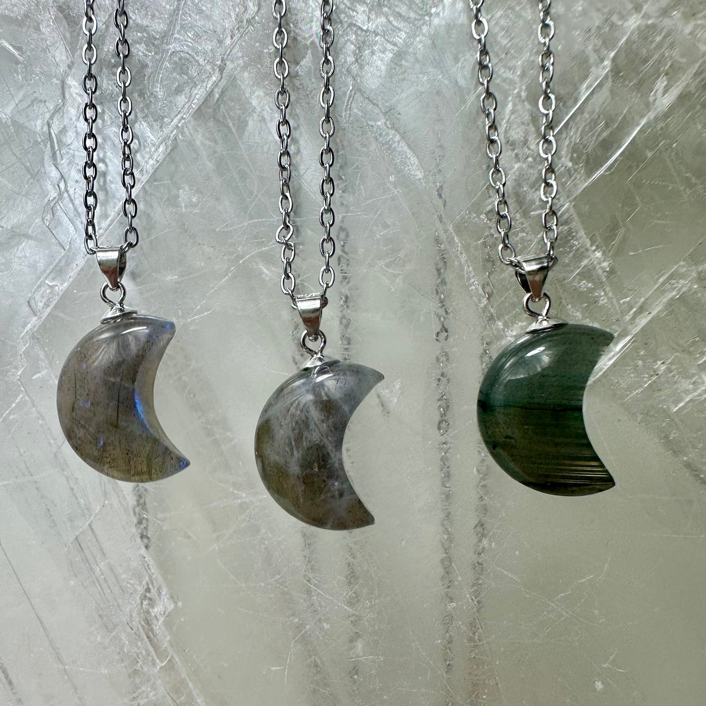 Labradorite 925 Moon Mini Pendants
