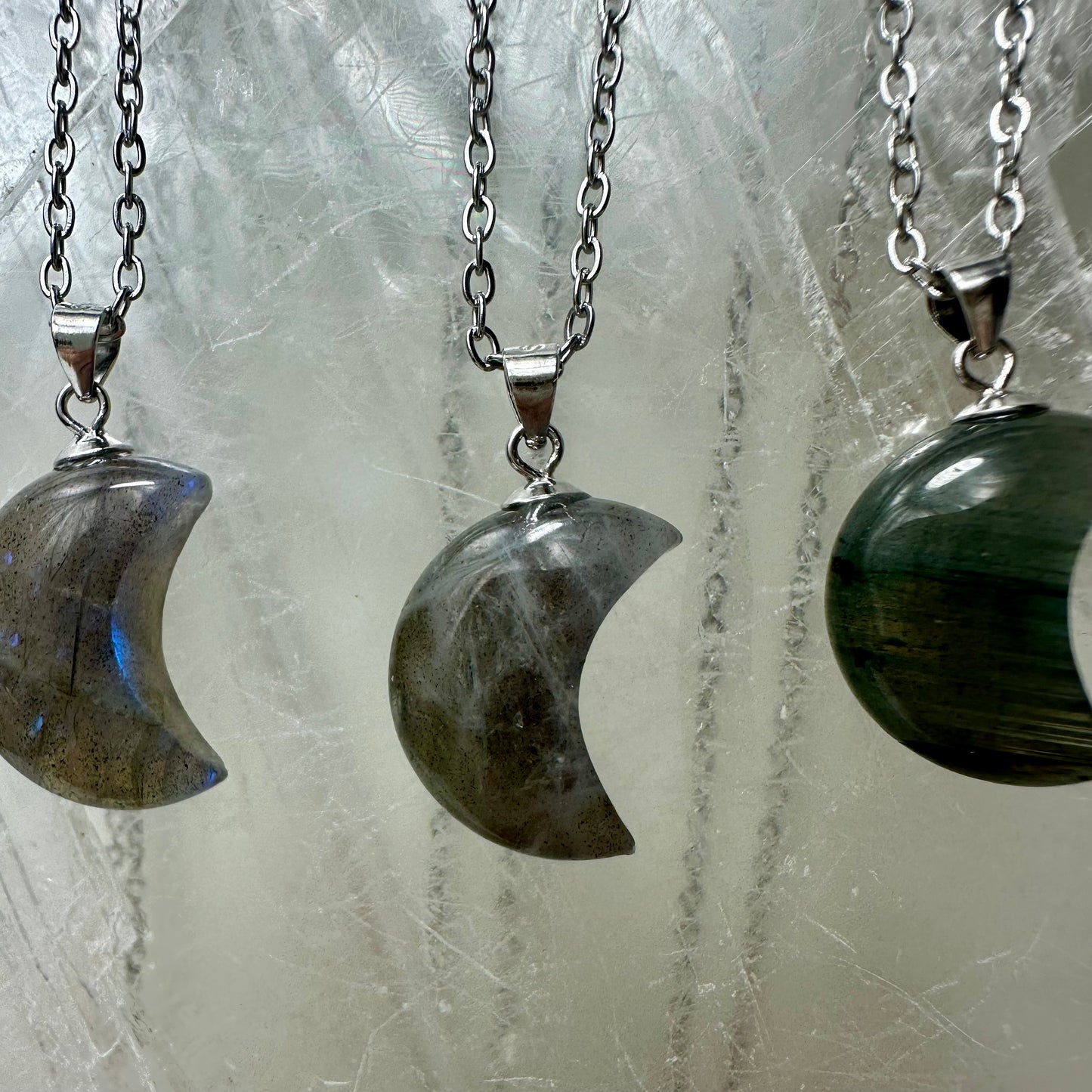Labradorite 925 Moon Mini Pendants
