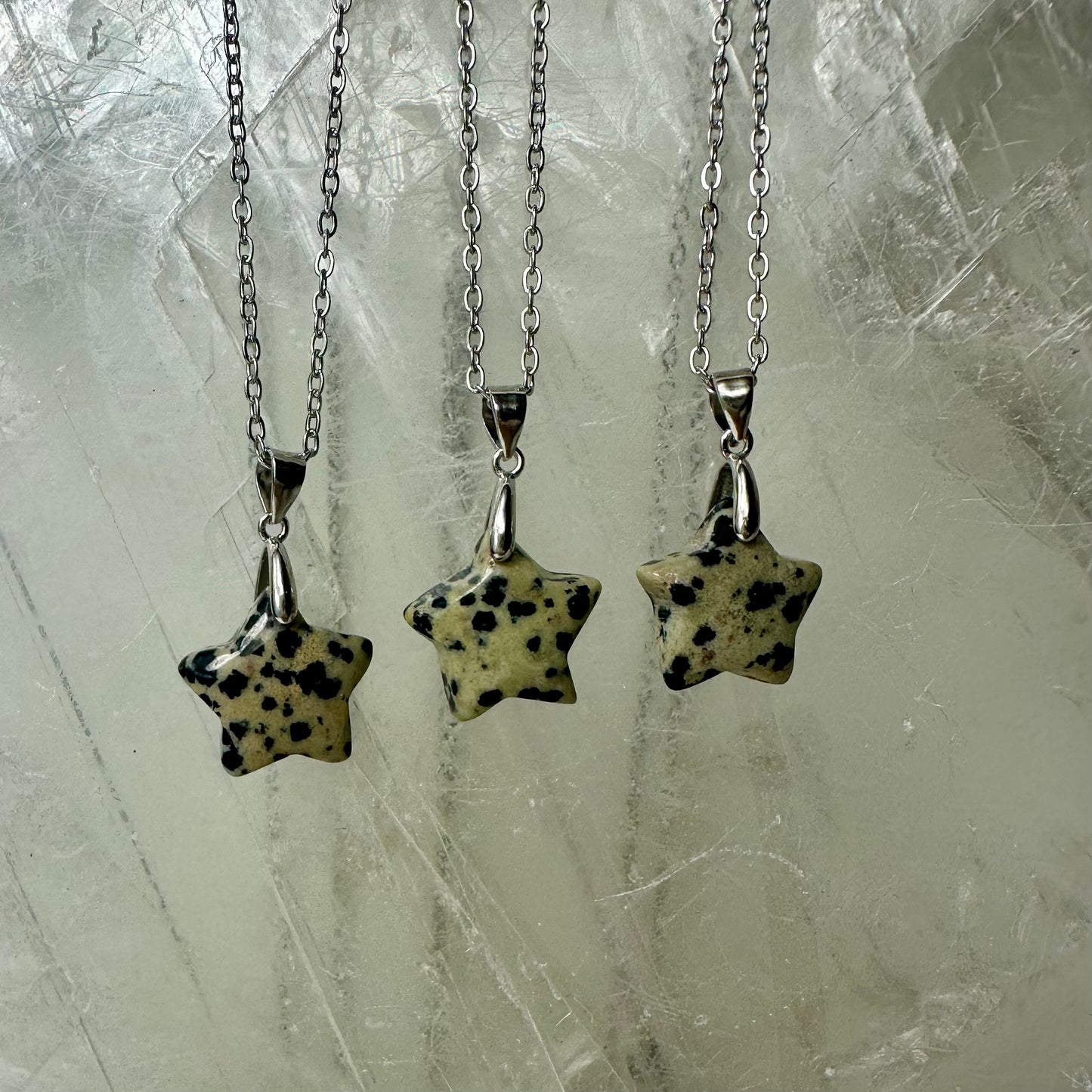 Dalmation Jasper 925 Star Mini Pendants