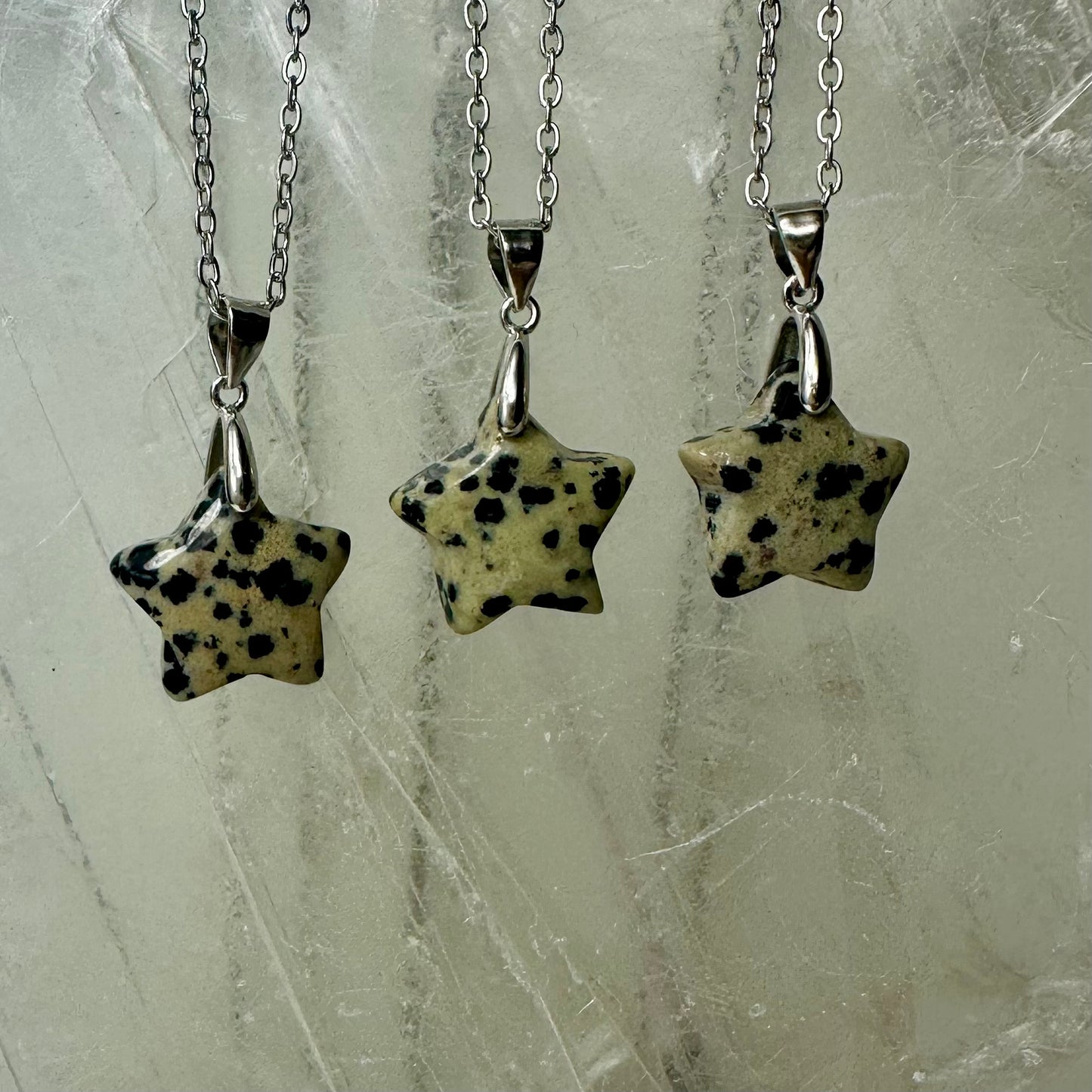 Dalmation Jasper 925 Star Mini Pendants