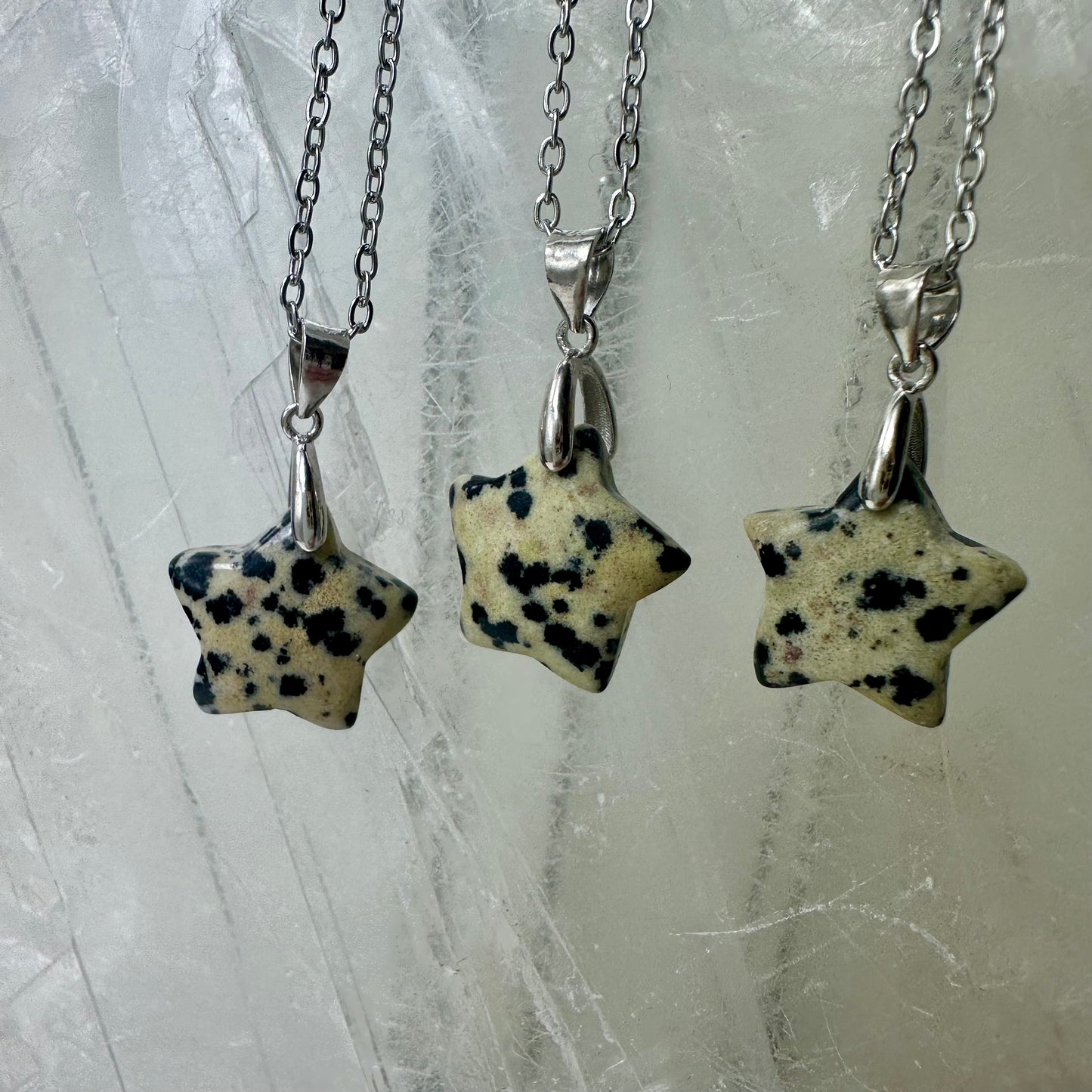 Dalmation Jasper 925 Star Mini Pendants