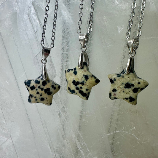 Dalmation Jasper 925 Star Mini Pendants