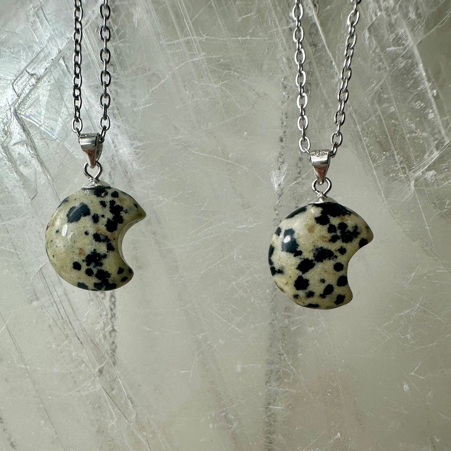Dalmation Jasper 925 Mini Moon Pendants