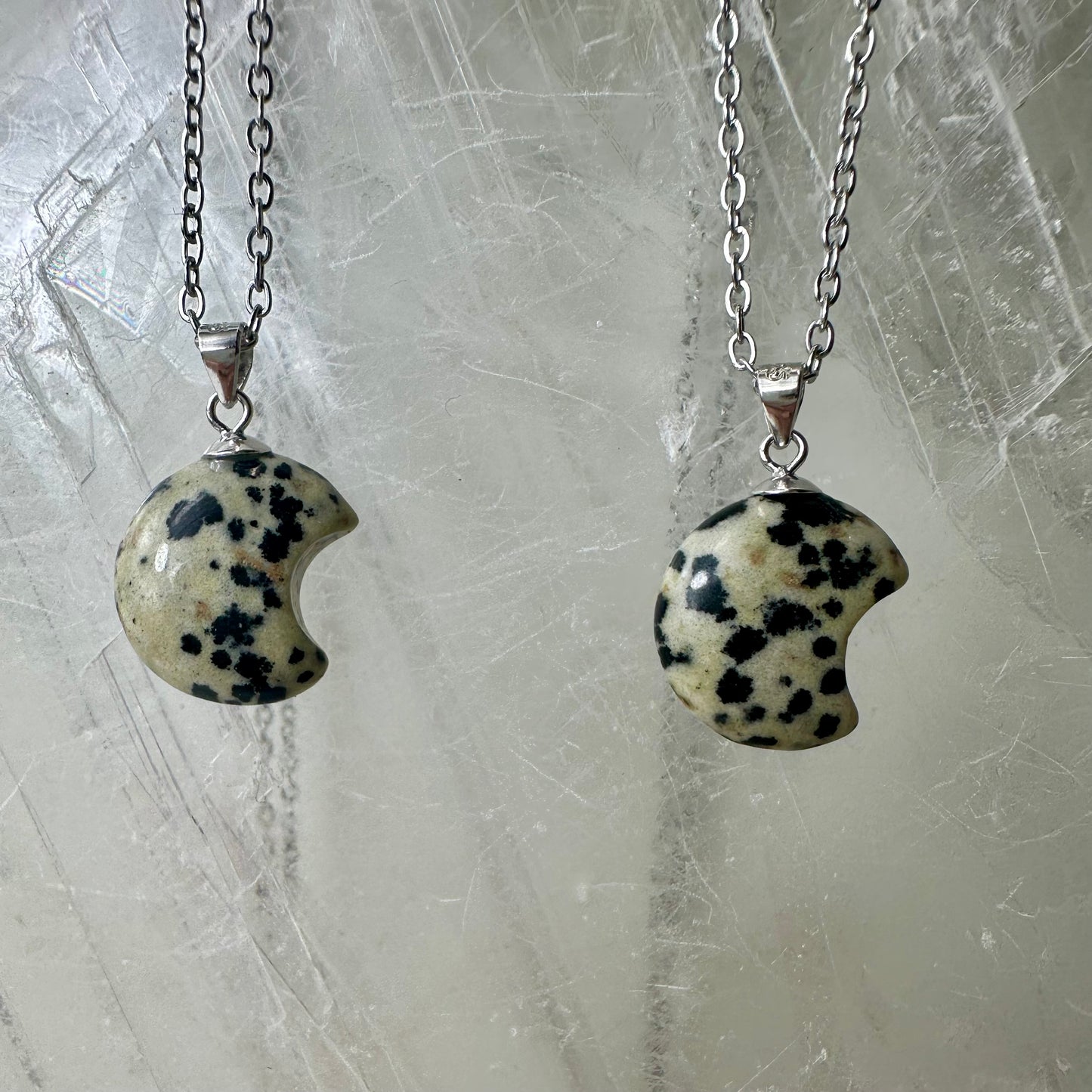 Dalmation Jasper 925 Mini Moon Pendants