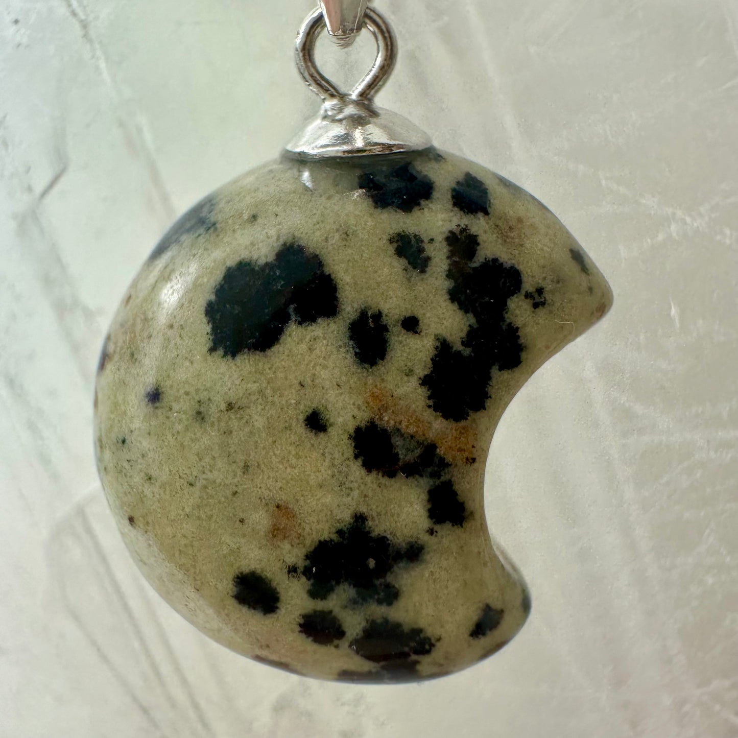 Dalmation Jasper 925 Mini Moon Pendants