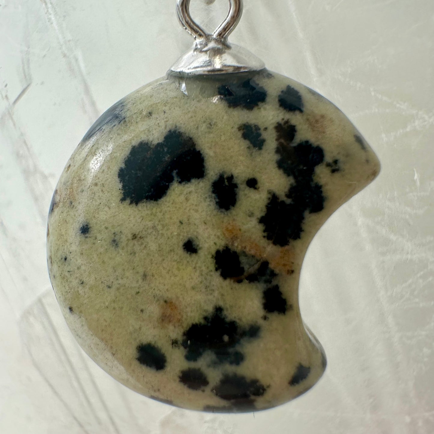 Dalmation Jasper 925 Mini Moon Pendants