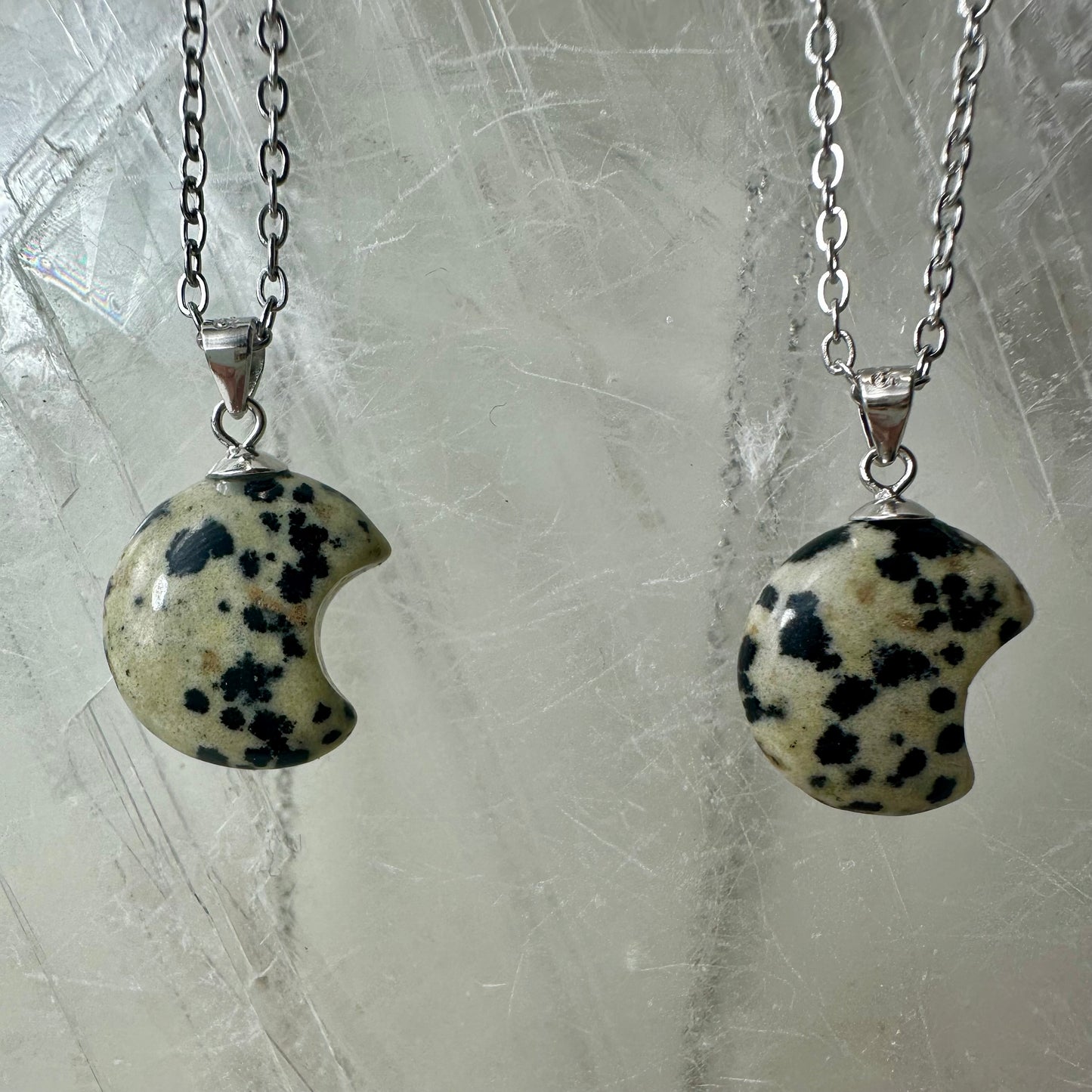 Dalmation Jasper 925 Mini Moon Pendants