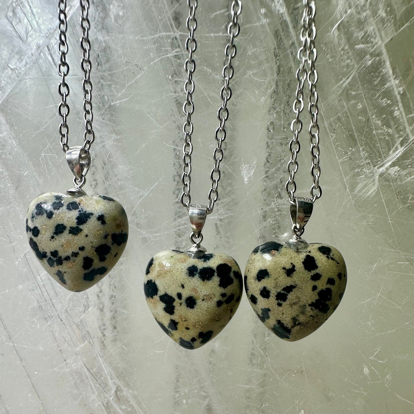 Dalmation Jasper 925 Mini Heart Pendants