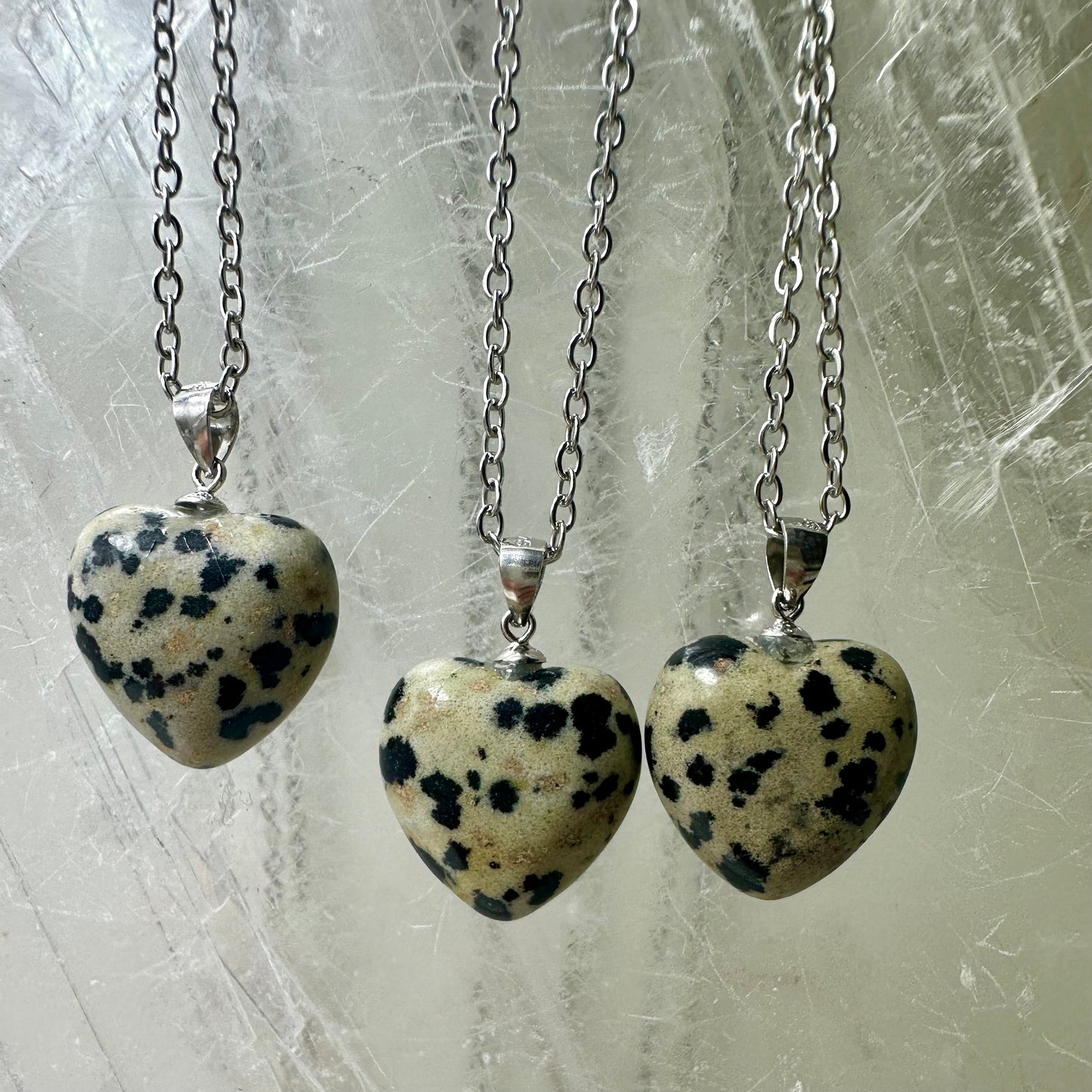 Dalmation Jasper 925 Mini Heart Pendants