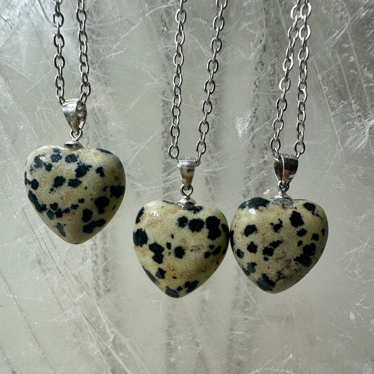 Dalmation Jasper 925 Mini Heart Pendants