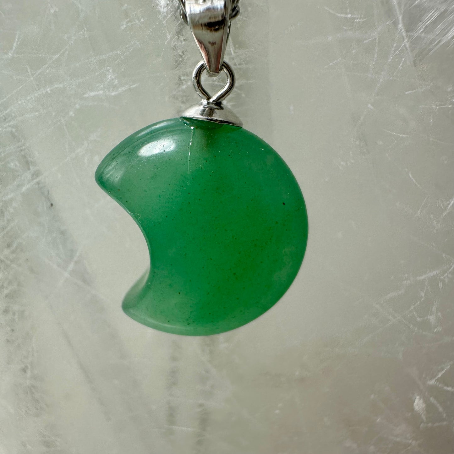 Green Aventurine 925 Moon Mini Pendants