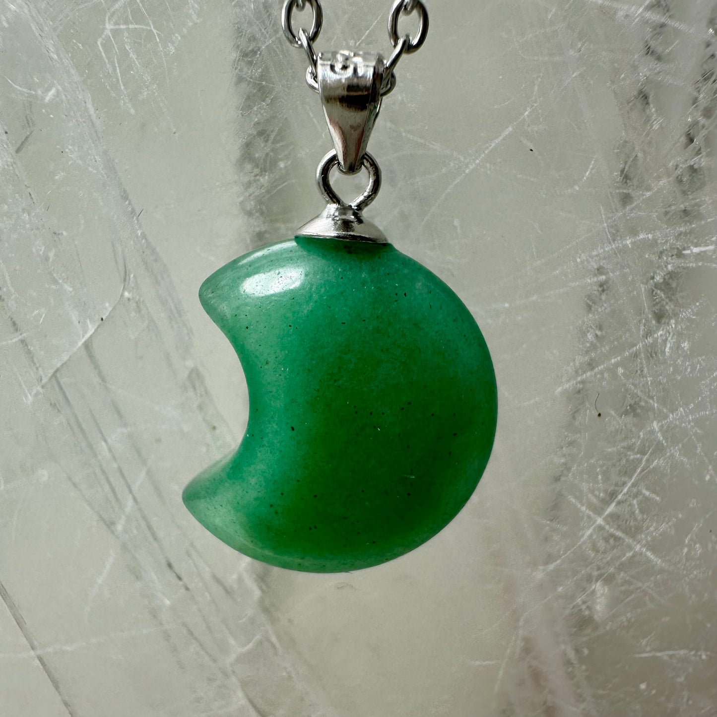 Green Aventurine 925 Moon Mini Pendants