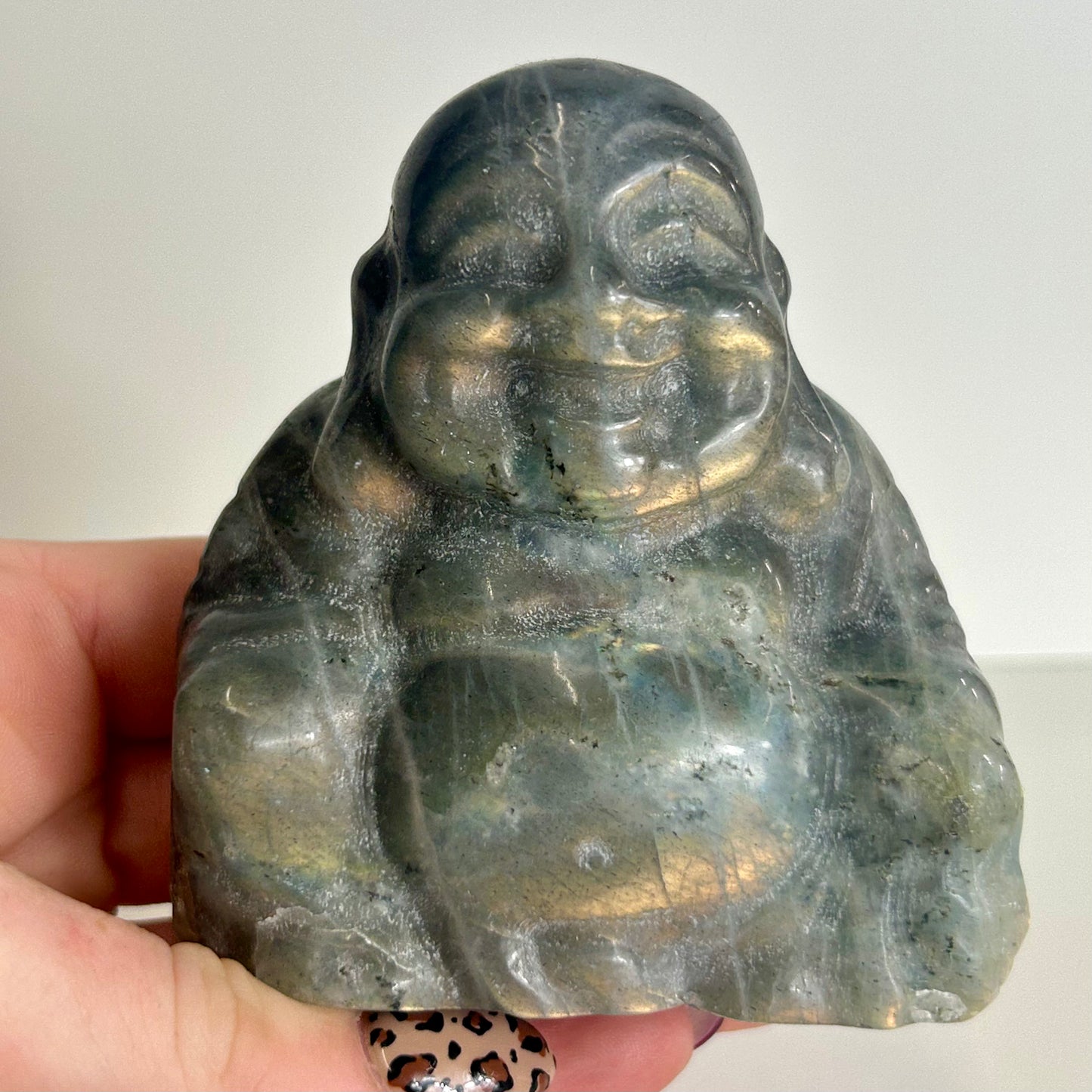 Labradorite Buddha Carving