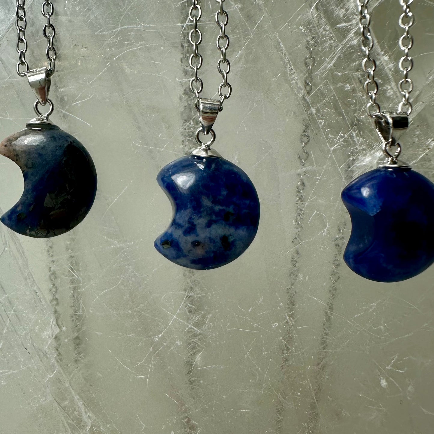 Sodalite 925 Moon Mini Pendants