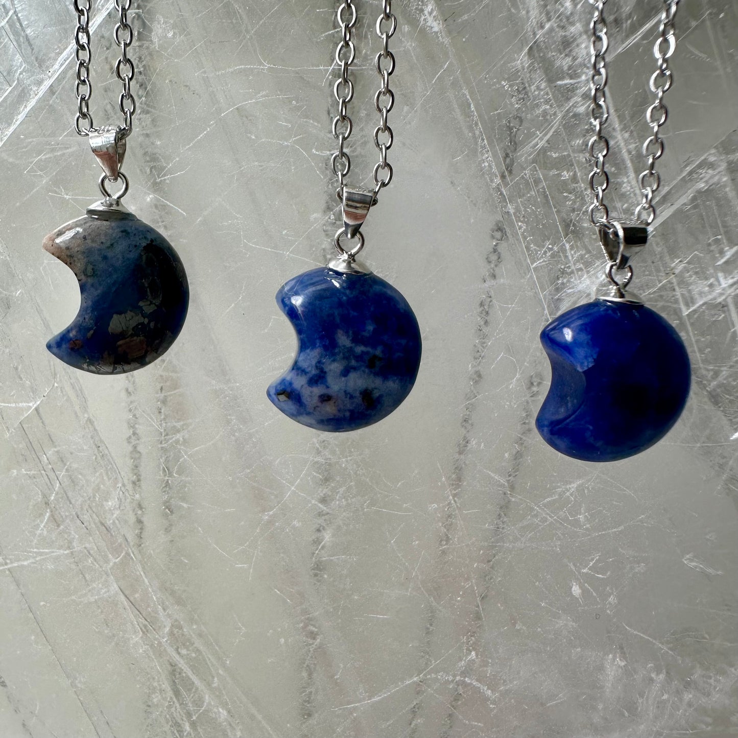 Sodalite 925 Moon Mini Pendants