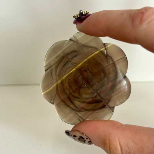 Smokey Quartz Flower Carving