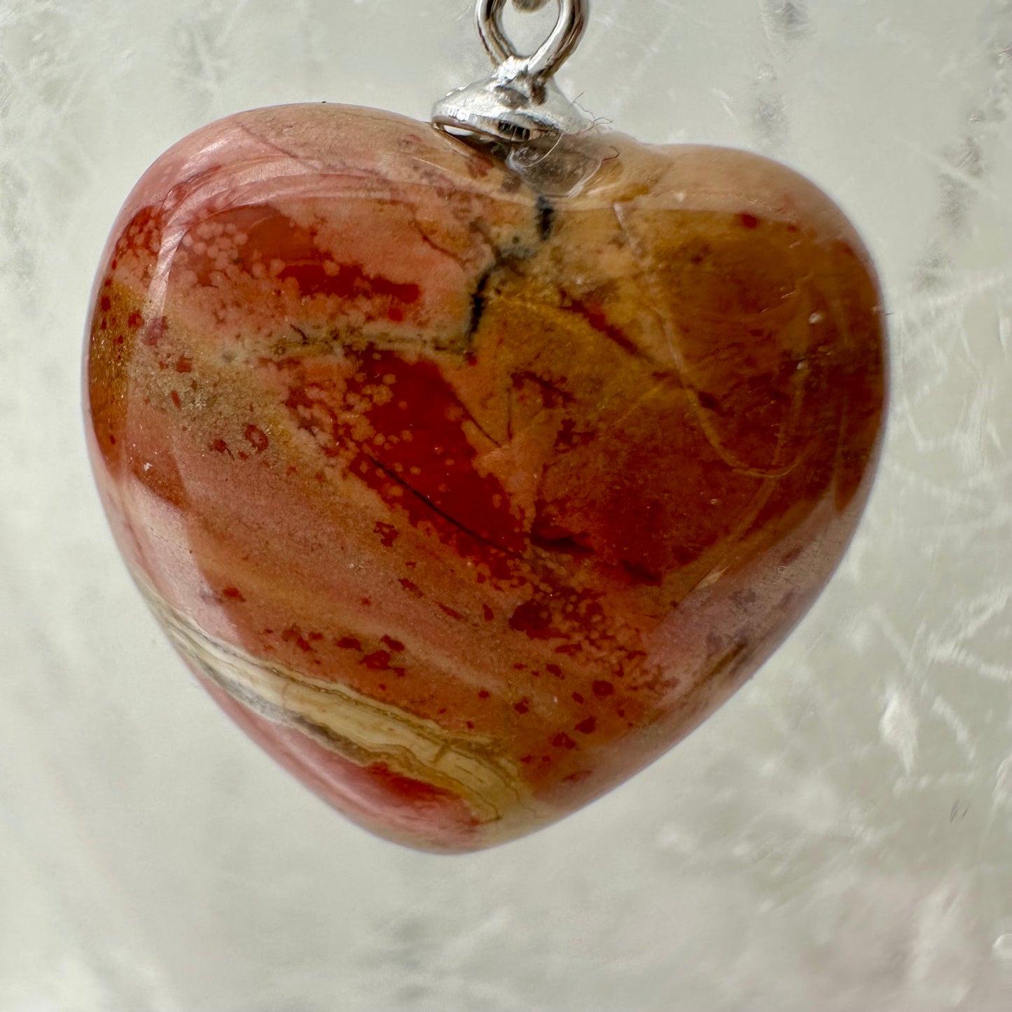 Red Jasper 925 Heart Pendants 2cm