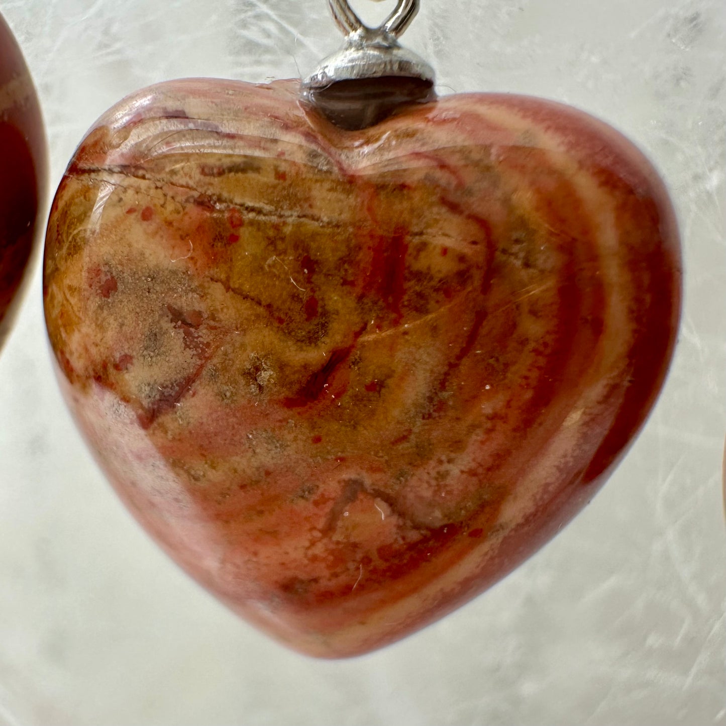 Red Jasper 925 Heart Pendants 2cm