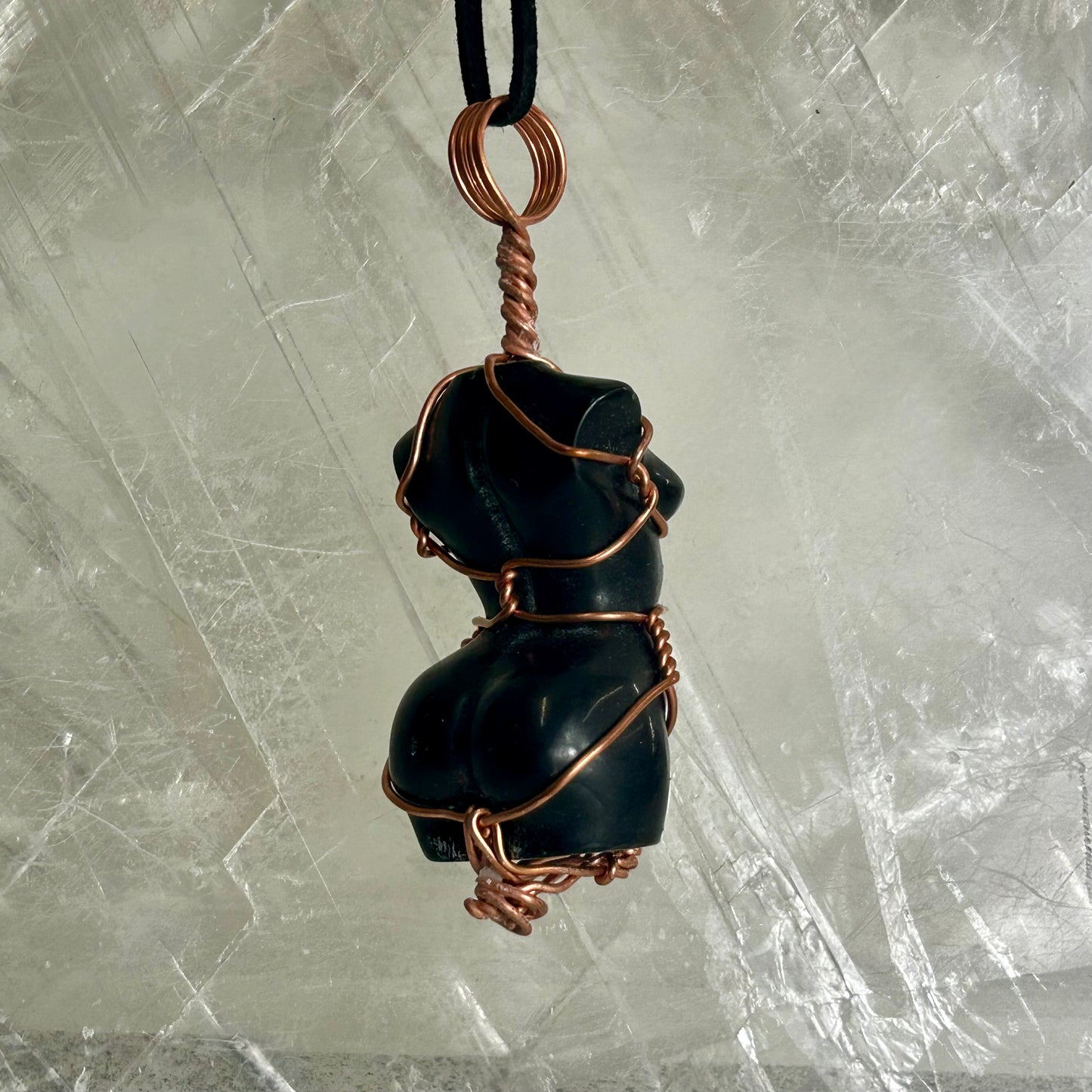 Lee's Makes - Obsidian Woman’s Pendant
