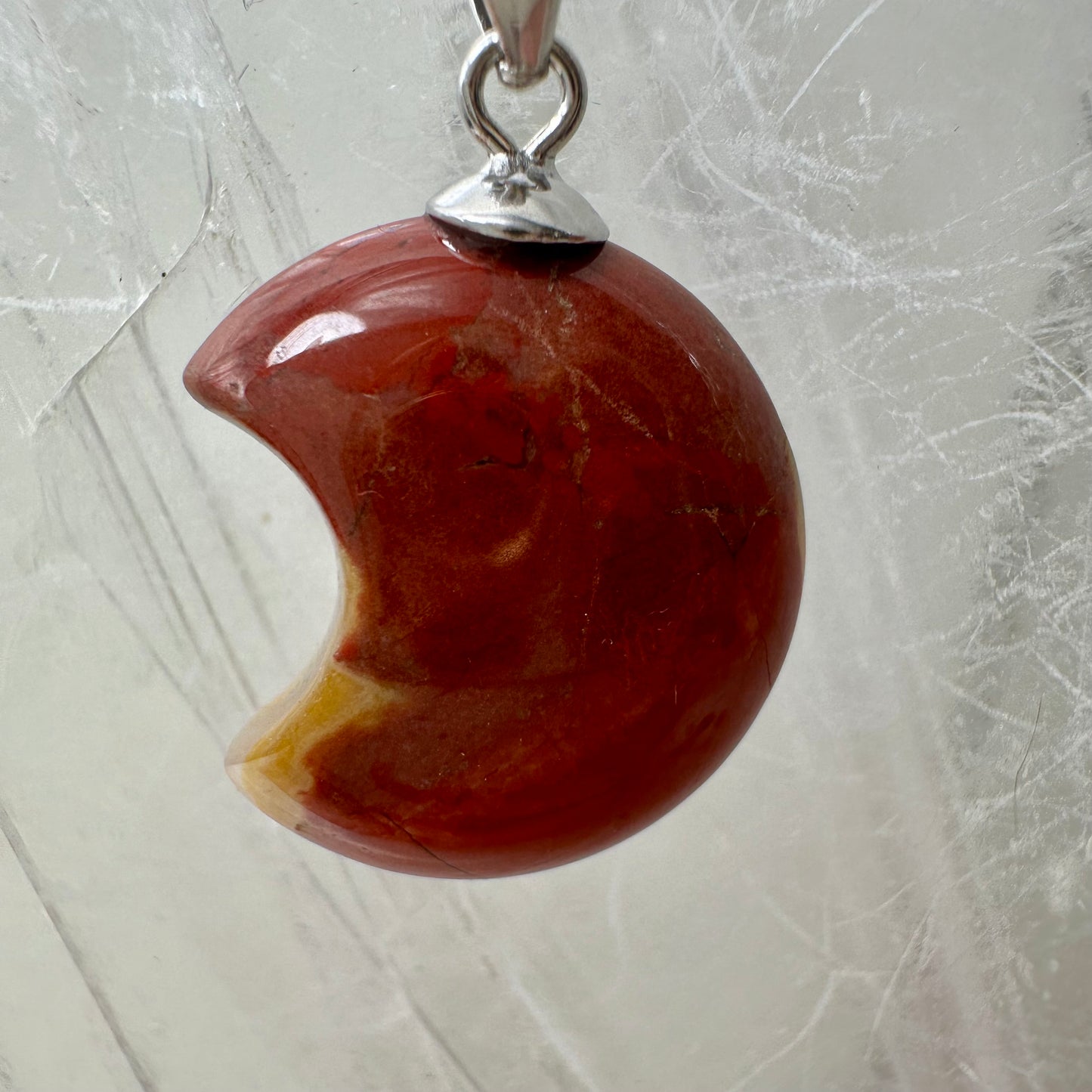 Red Jasper 925 Mini Moon Pendant