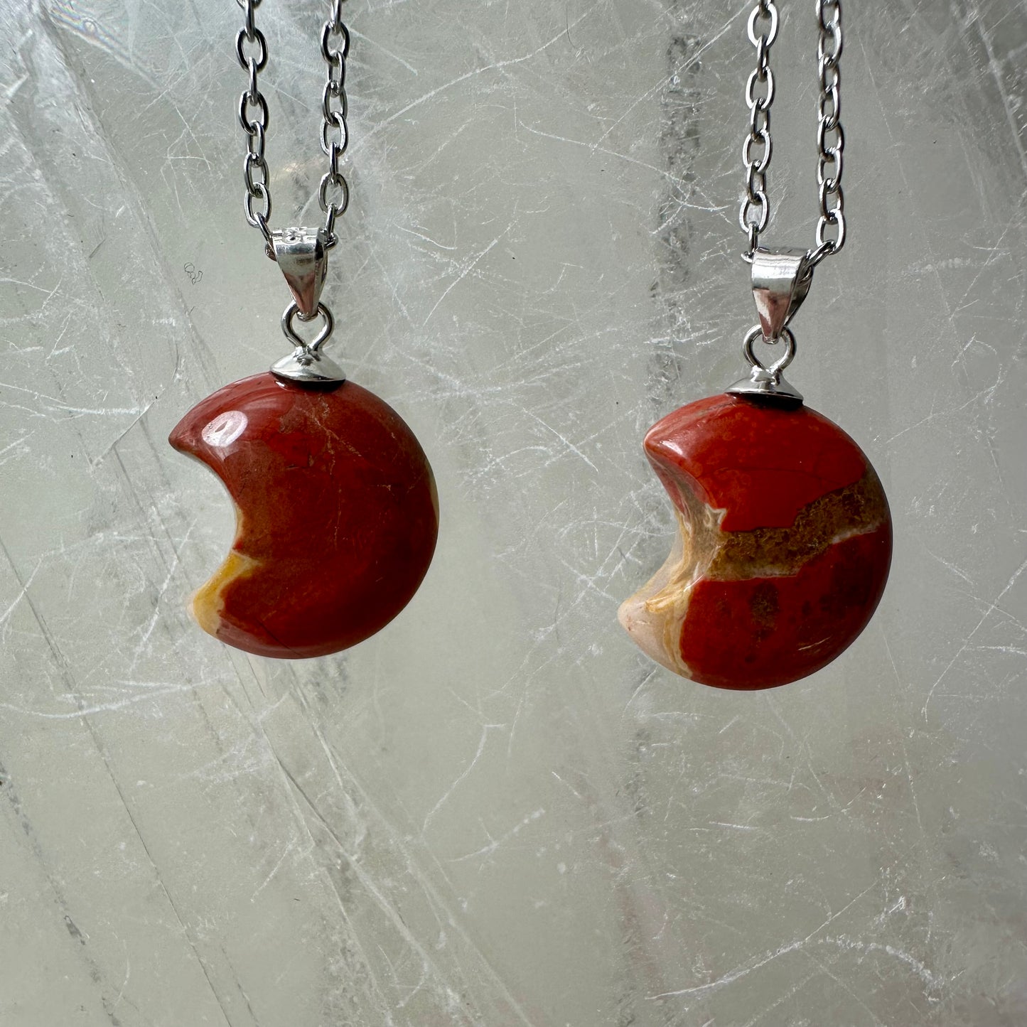Red Jasper 925 Mini Moon Pendant
