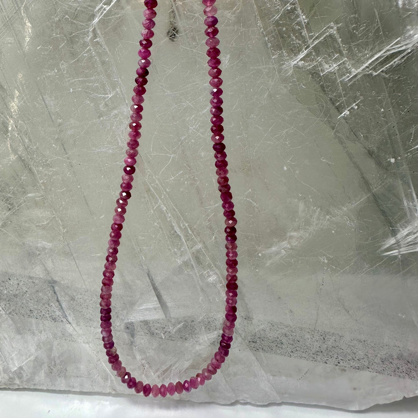 Pink Tourmaline Beaded Necklace