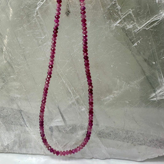 Pink Tourmaline Beaded Necklace